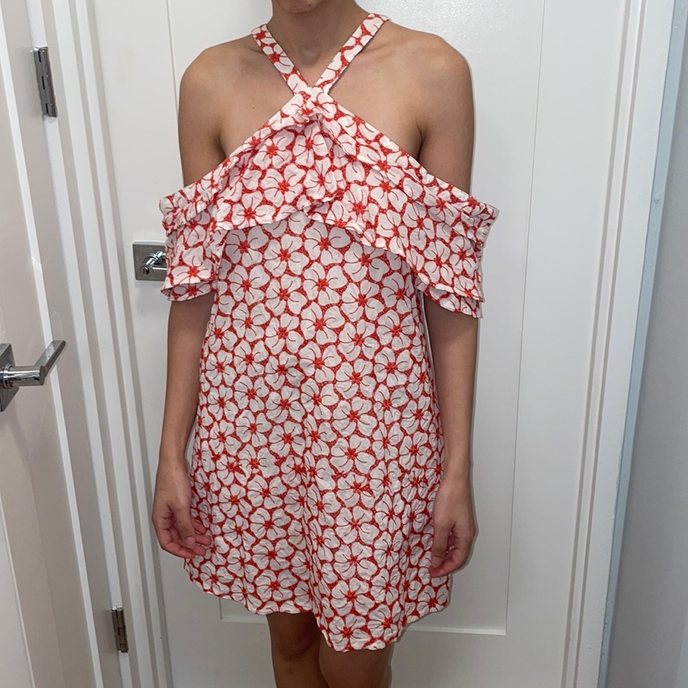 Sugar + Lips Halter Floral Hibiscus Dress